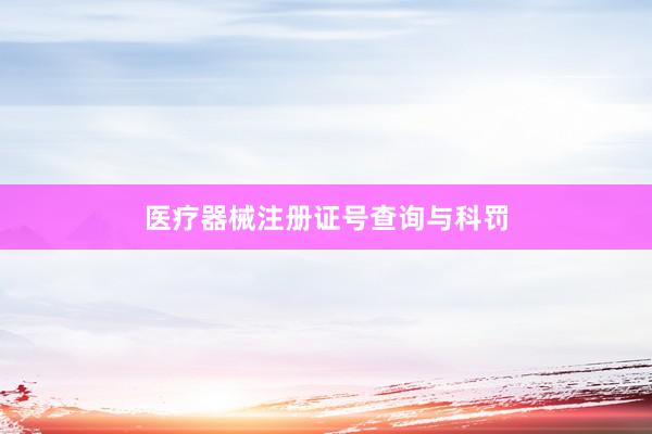 医疗器械注册证号查询与科罚